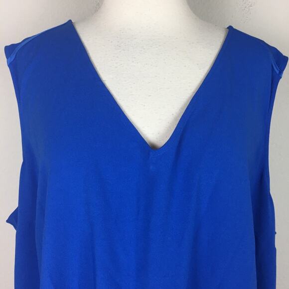 Lane Bryant Blue  V Neck Sleeveless  NWT Top 26 - Picture 4 of 9